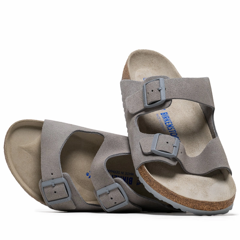 Green Lane Birkenstock Arizona Soft Footbed Suede - Stone Coin