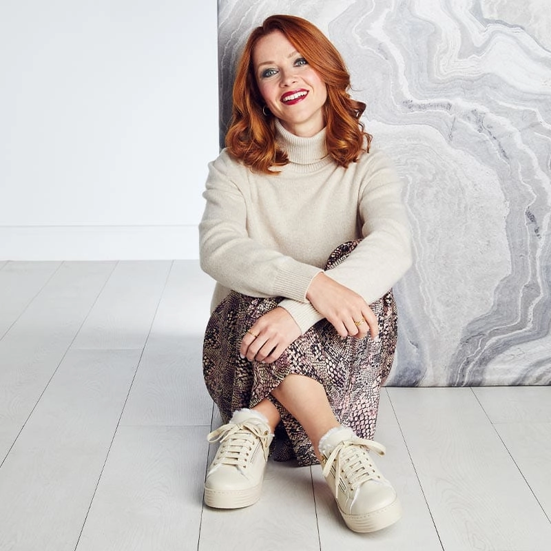 Honey: Cream Leather & Shearling Airflow Chamber Thermal Molded Midsole