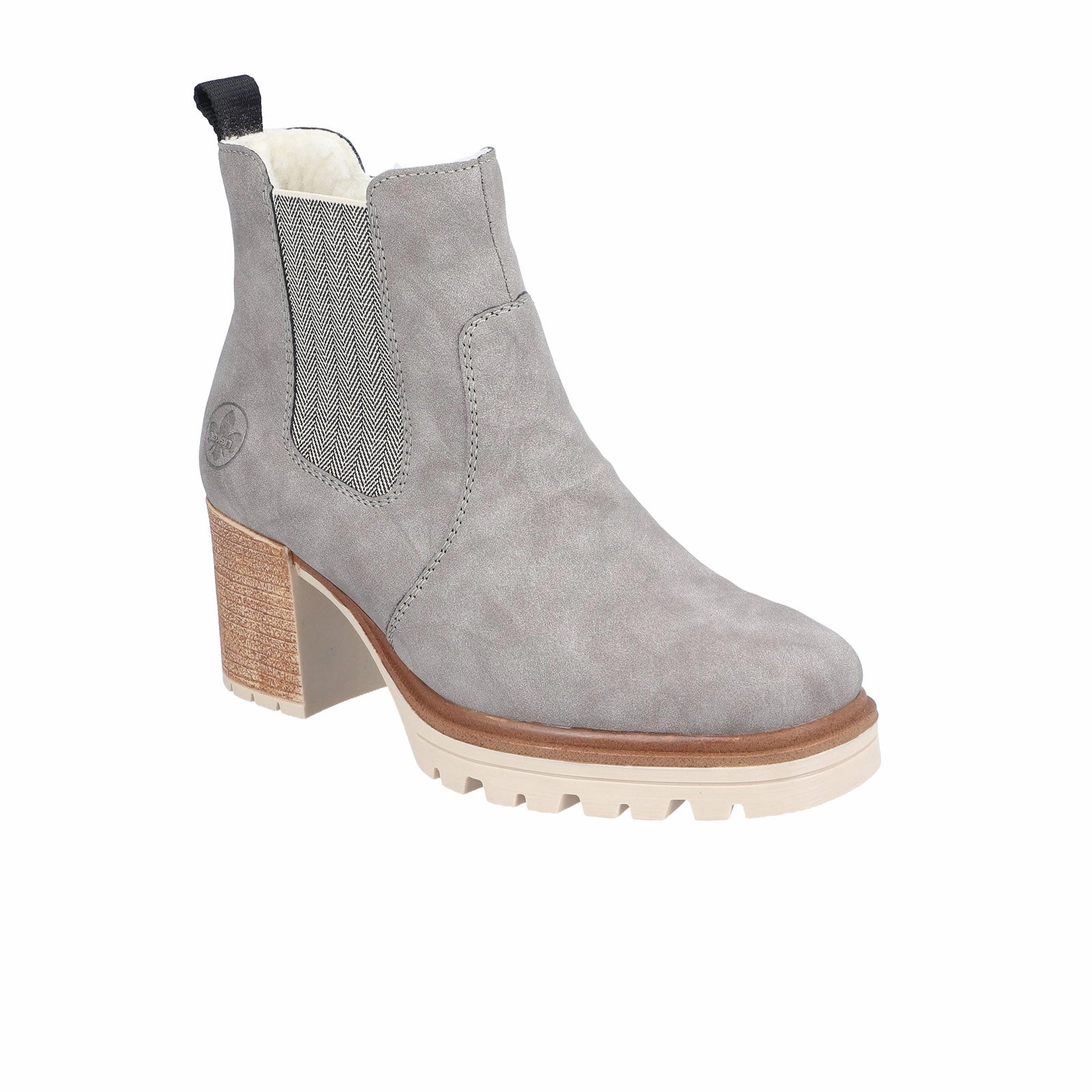 Compact Form Rieker Sandra Y9071-40 Heeled Chelsea Boot (Women) - Grey/Leinen