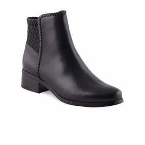 Versatile Leather Shoes AquaDiva Kassel Ankle Boot (Women) - Black Leather