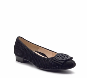 ara Bambi Black Puntikid Ballet Flat Aerodynamic Profile