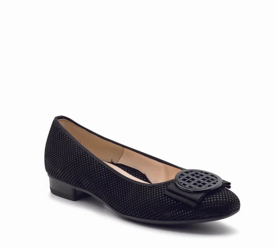 ara Bambi Black Puntikid Ballet Flat Thermoplastic Reinforcement Flexible Motion Zones