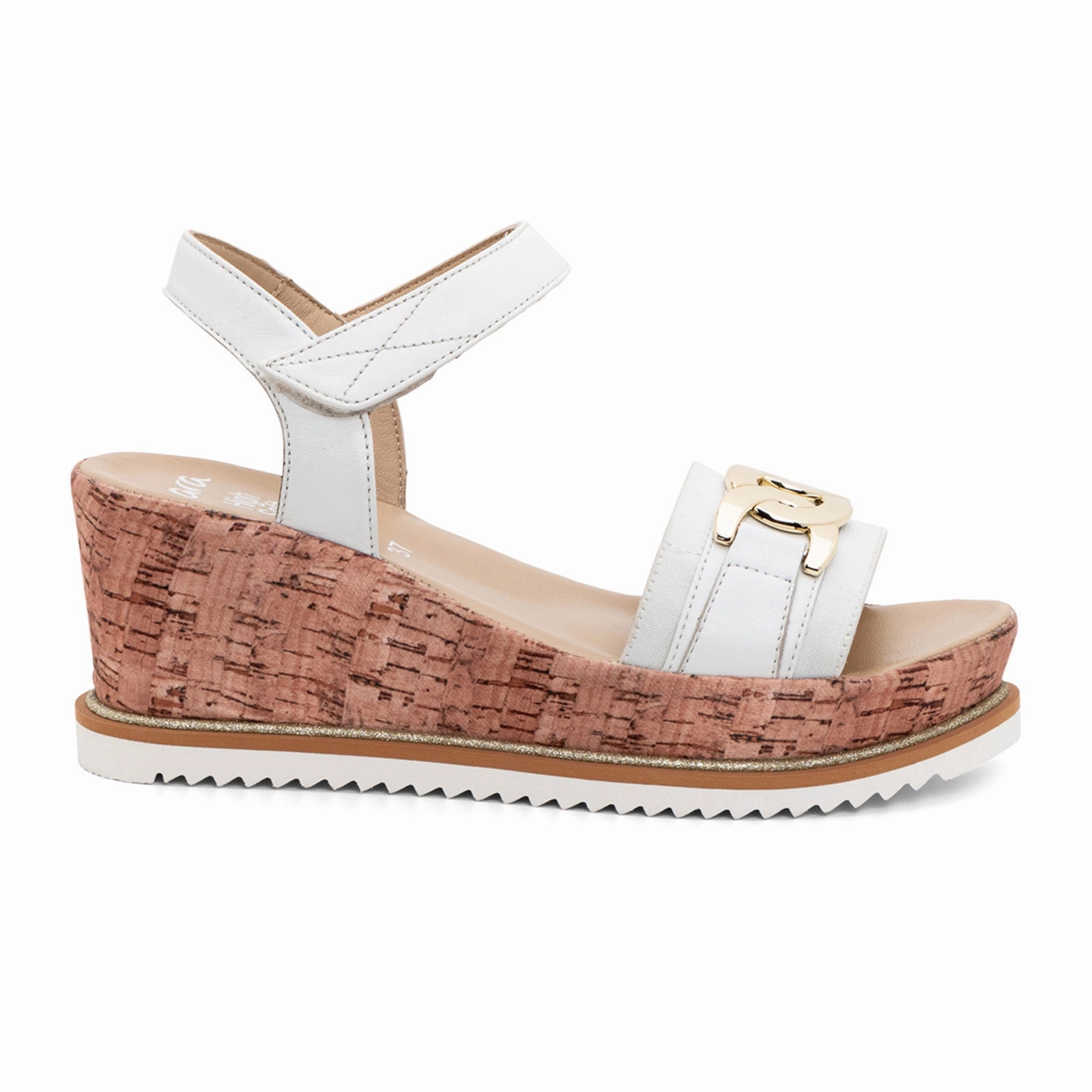 Ara Palmdale Wedge Sandal (Women) - White Nappa Leather Beach Ready Slip