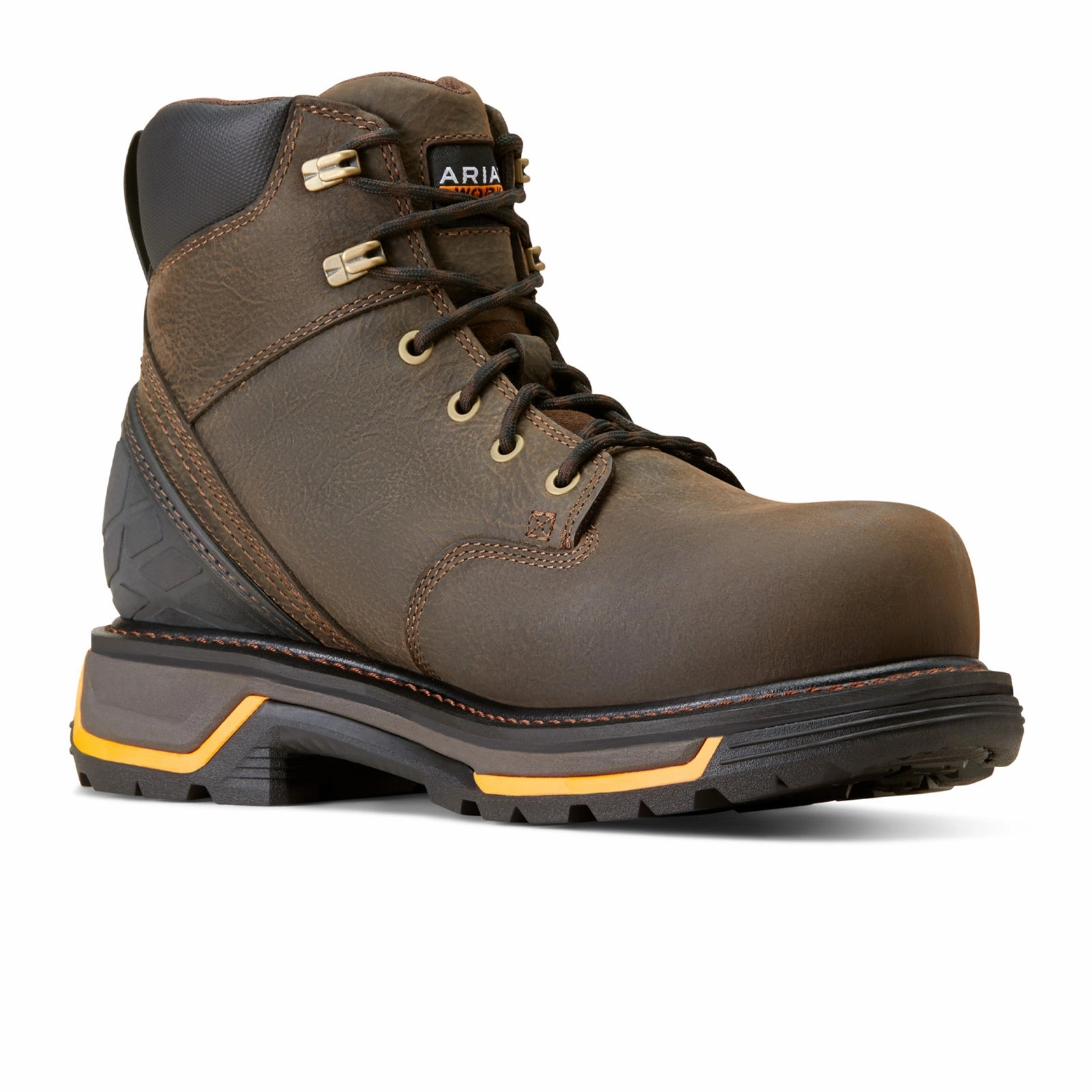 Ariat MNS Big Rig 6" 10042550 Waterproof Composite Toe Work Boot (Men) - Iron Coffee Sharp Profile