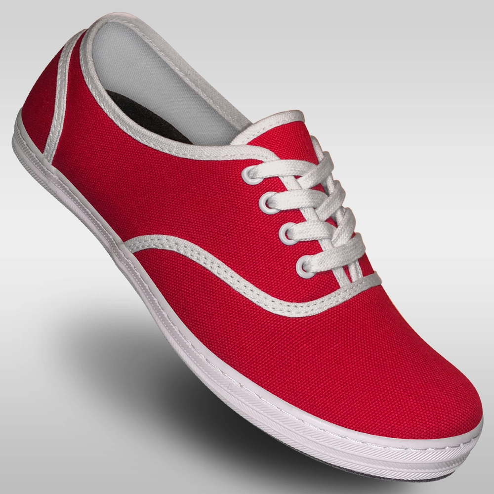 Aris Allen Women??s Red & White Classic Canvas Dance Sneaker *Limited Sizes* Ankle Collarbrace