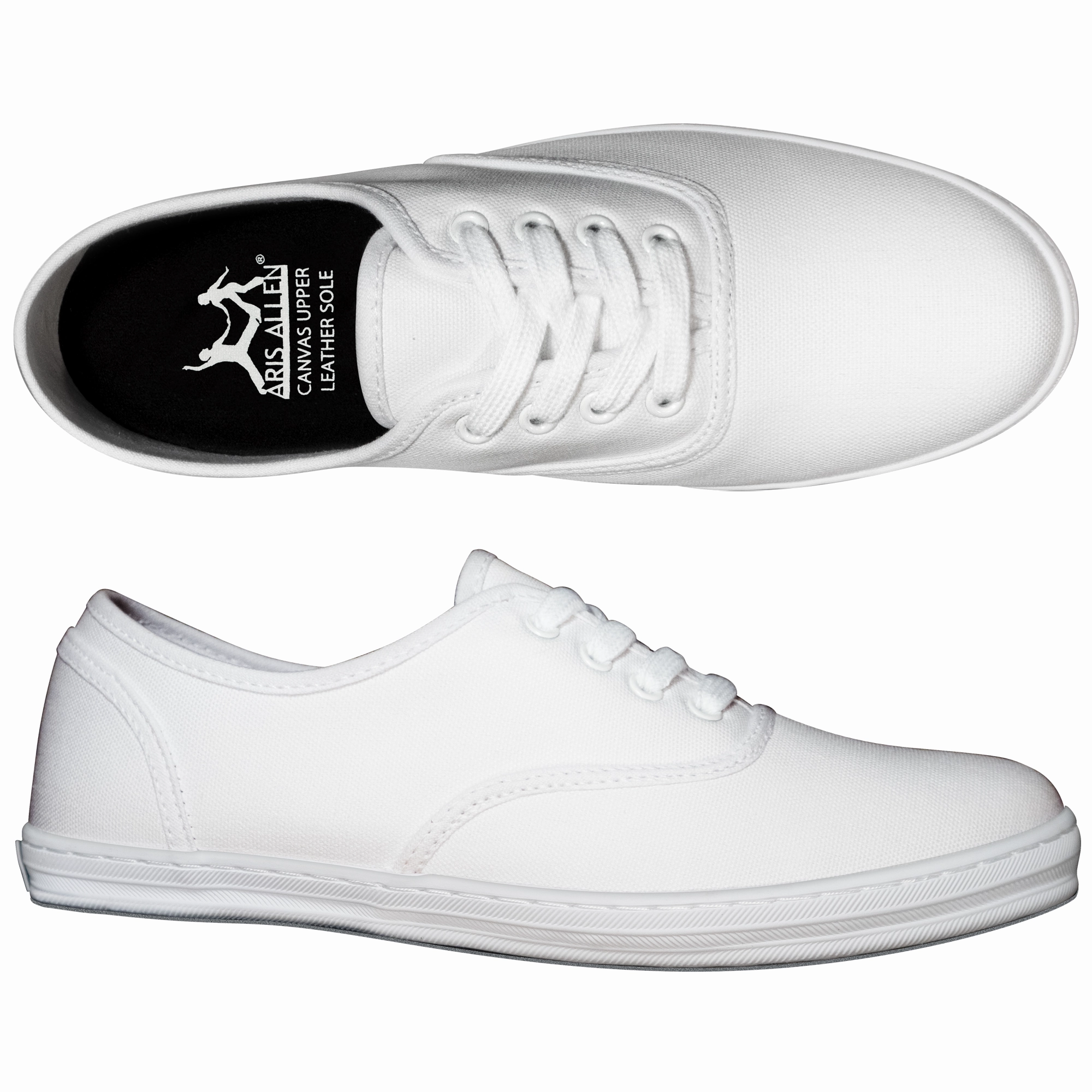 Aris Allen Women??s White Classic Canvas Dance Sneaker Gel Infused Layer