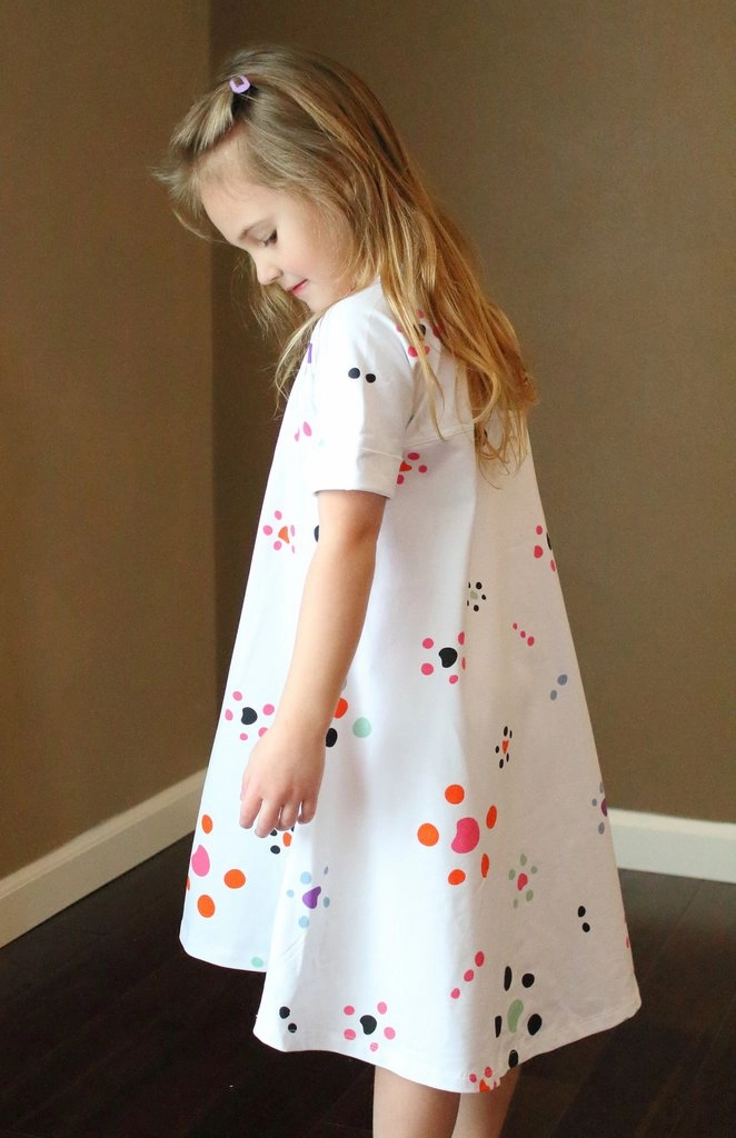 Floral kids' apparel Skiing wear for children Art & Eden Kids Starfish Polka Dot Girls Organic Cotton Swing Dress