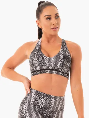 Minimalist Simple workout outfit NEM X RW Sports Bra - White Snake