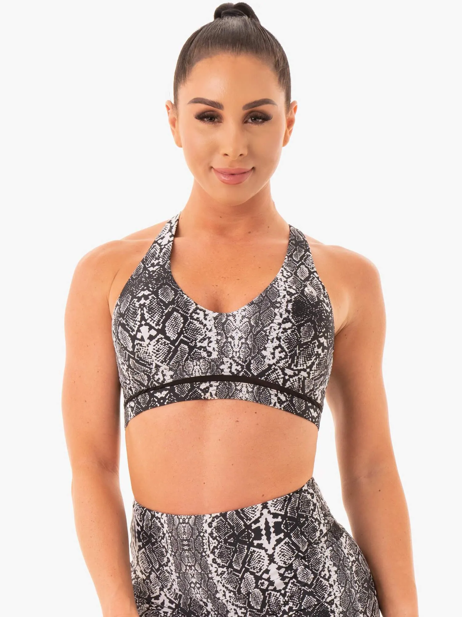 Embellished seams NEM X RW Sports Bra - White Snake