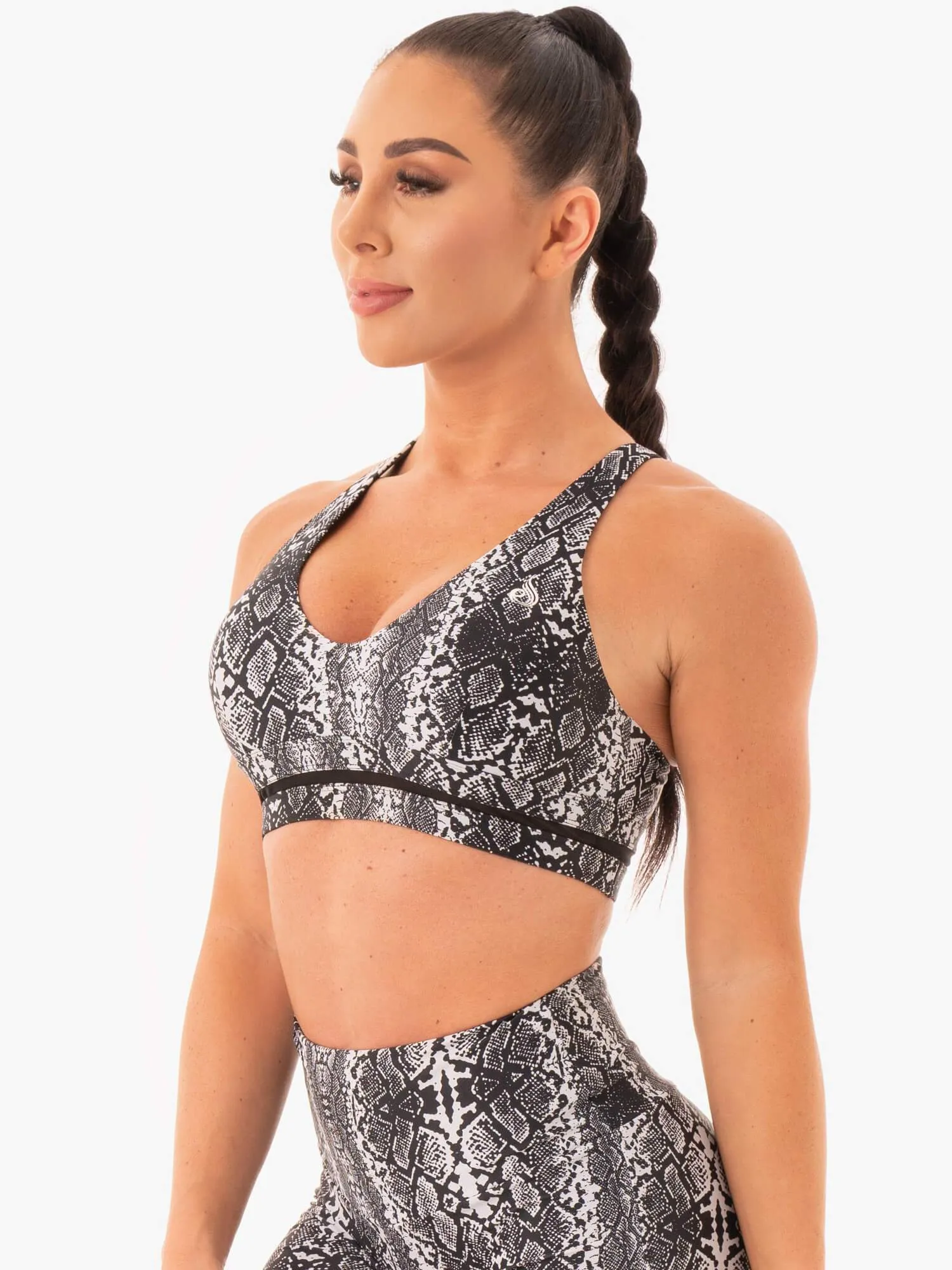 Non-Slip Fabric NEM X RW Sports Bra - White Snake