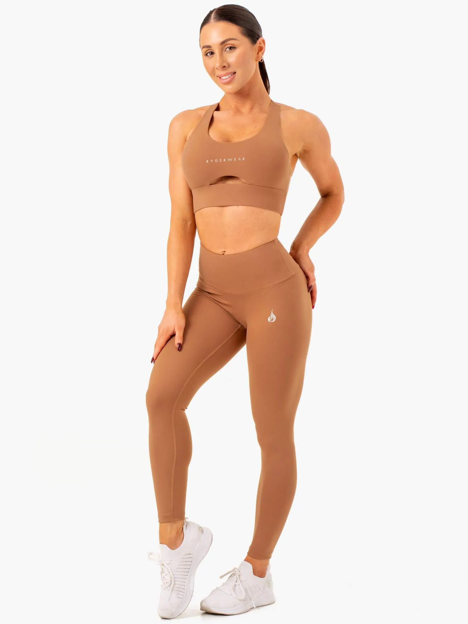 Vital High Waisted Scrunch Leggings - Mocha Light Stretch