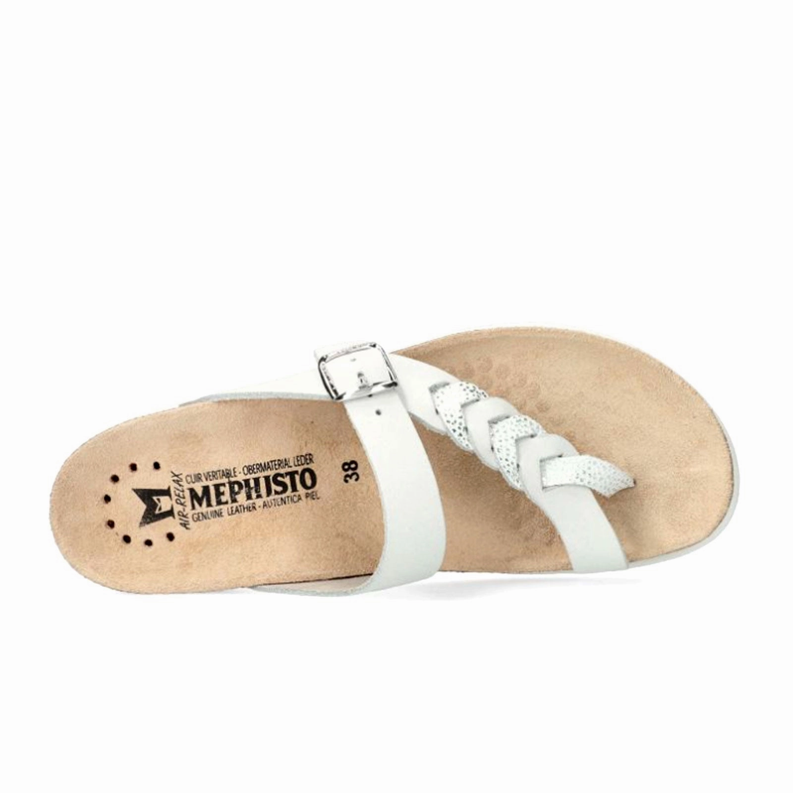Mephisto Heleonore Sandal (Women) - White Scratch Leather/Silver Reliable Design