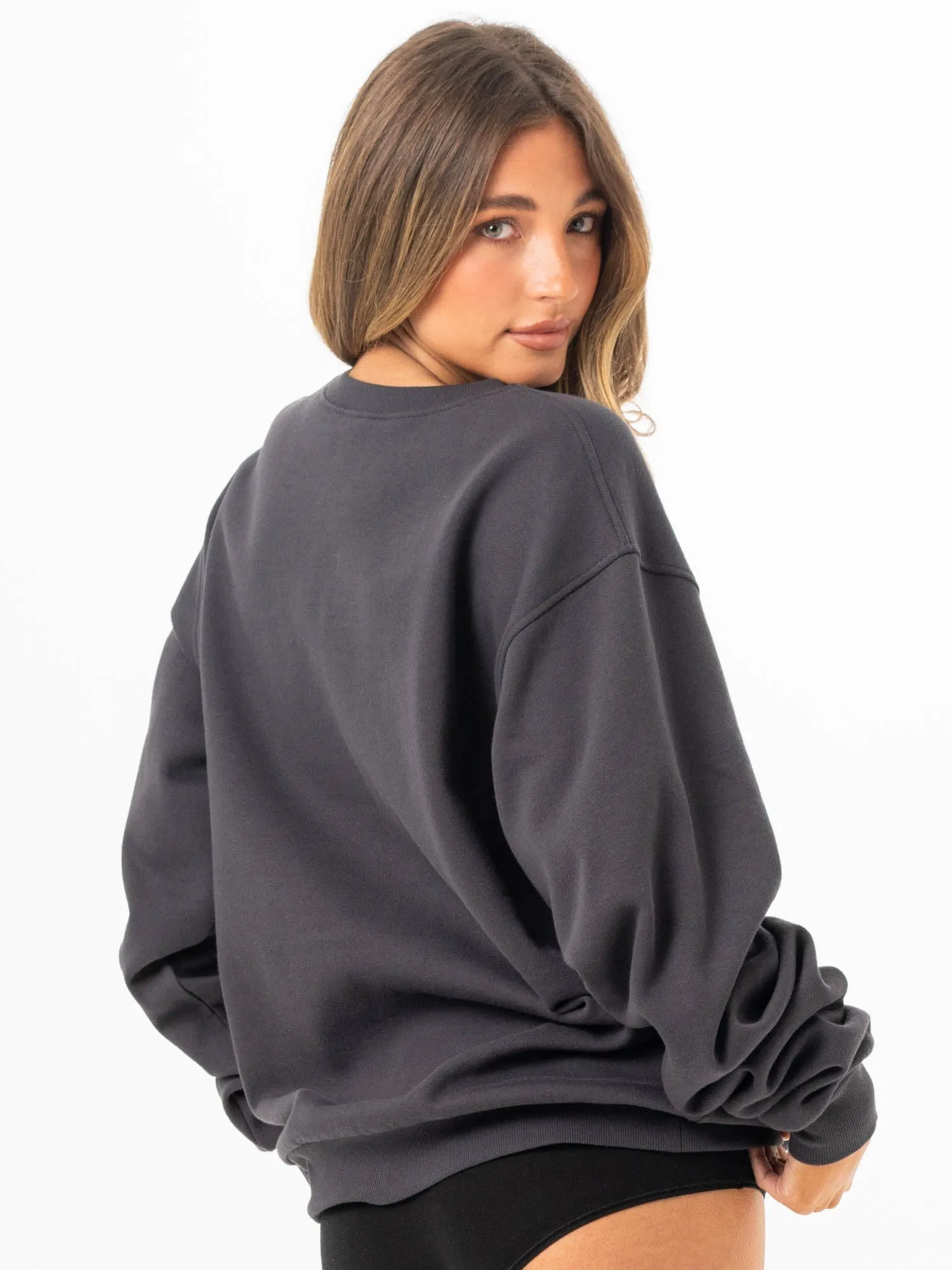 Athletica Sweater - Charcoal Performance Jacket Taped Neckline Seams