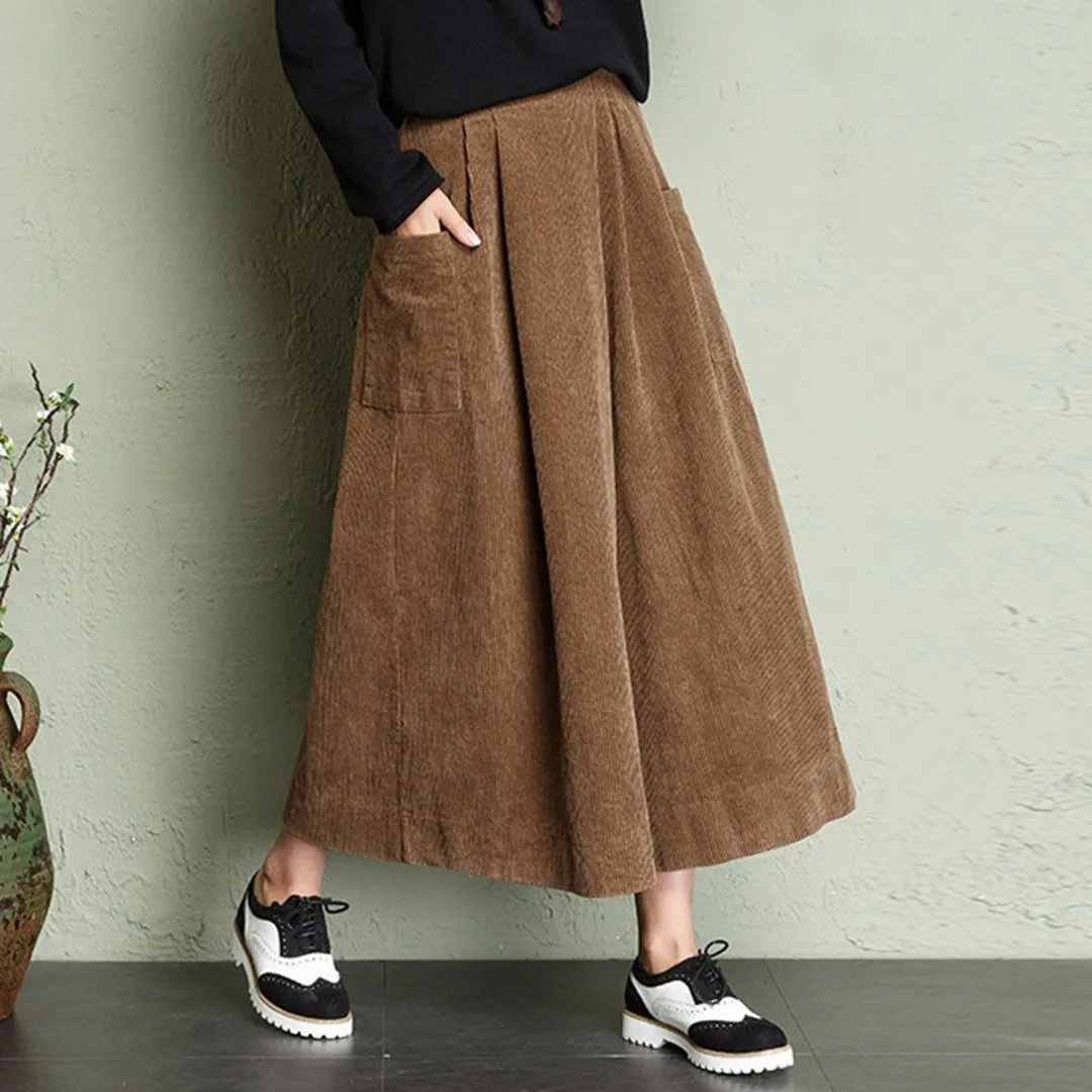 quick dry Plus-size option Babakud Autumn Winter Loose Corduroy Wide Leg Pants
