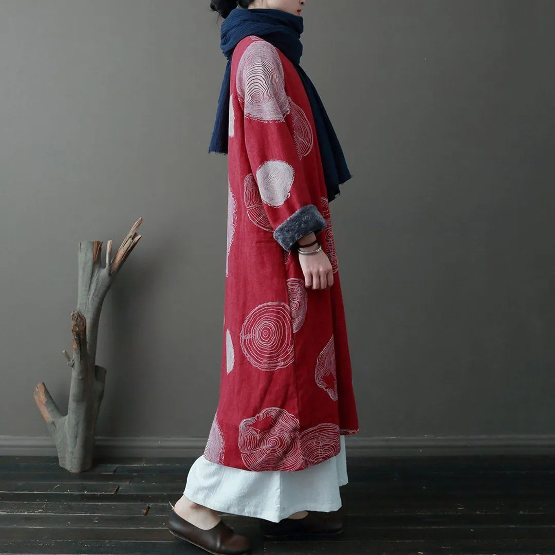 Babakud Ethnic Style Warmth Jacquard Fleece Dresses Cool Look Perfectly Crafted