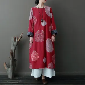 Babakud Ethnic Style Warmth Jacquard Fleece Dresses Effortless Comfort Gift-Worthy