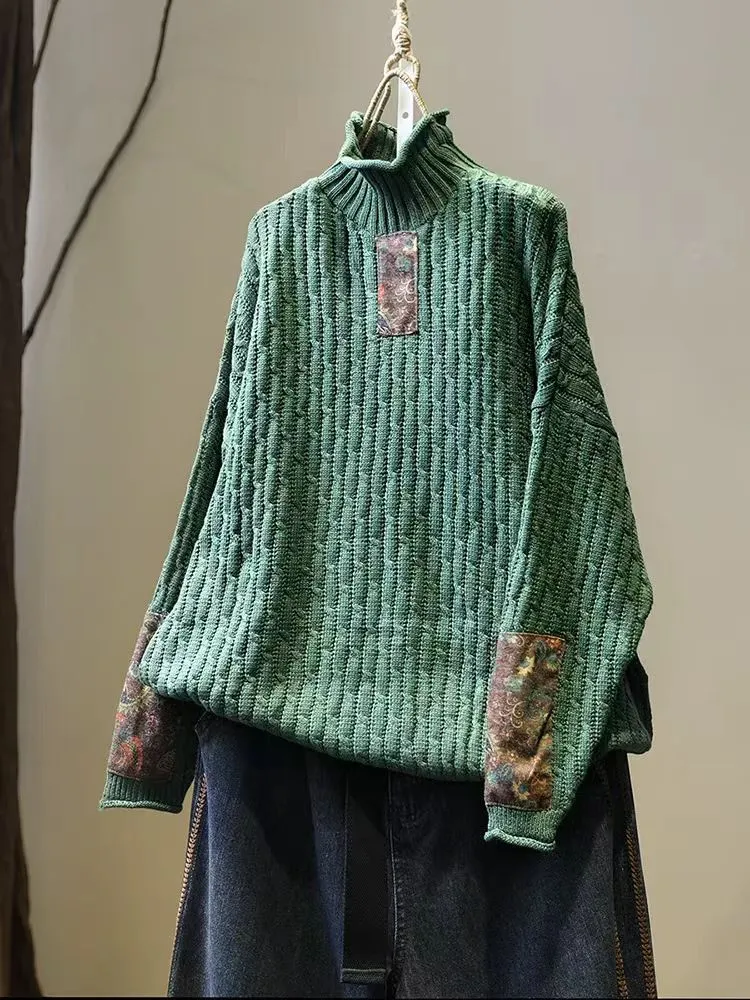 Babakud Women Autumn Retro Cotton Knitted Loose Sweater Classic Comfort Timeless Cozy