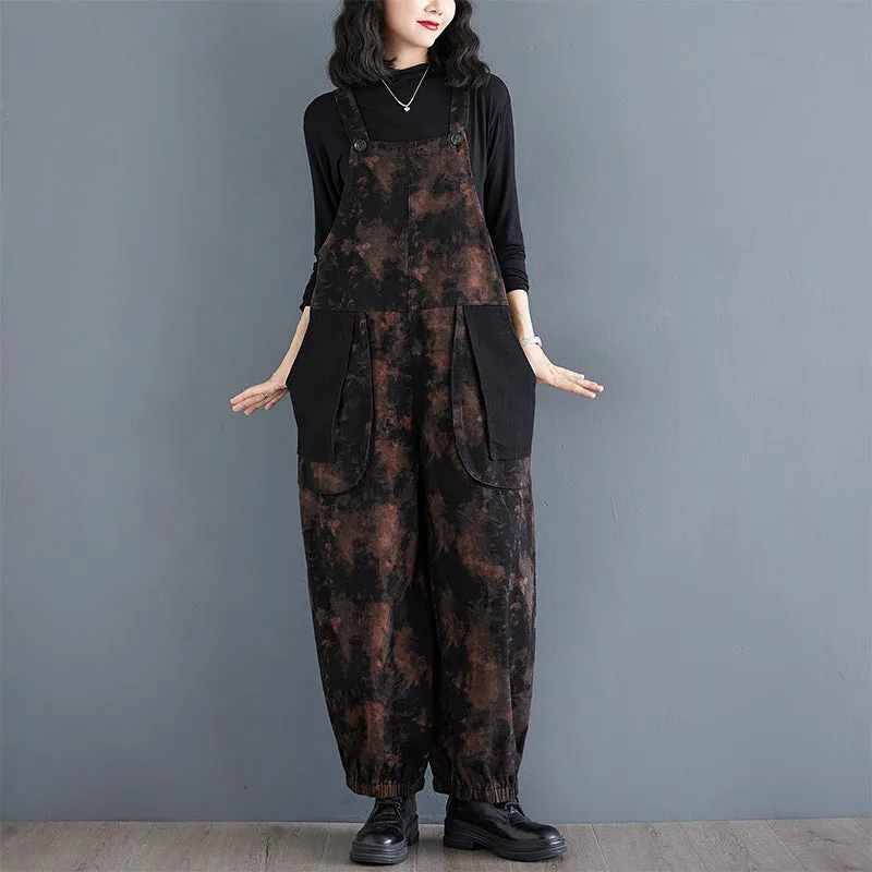 Retro Hot Babakud Women Autumn Retro Style Loose Denim Jumpsuit