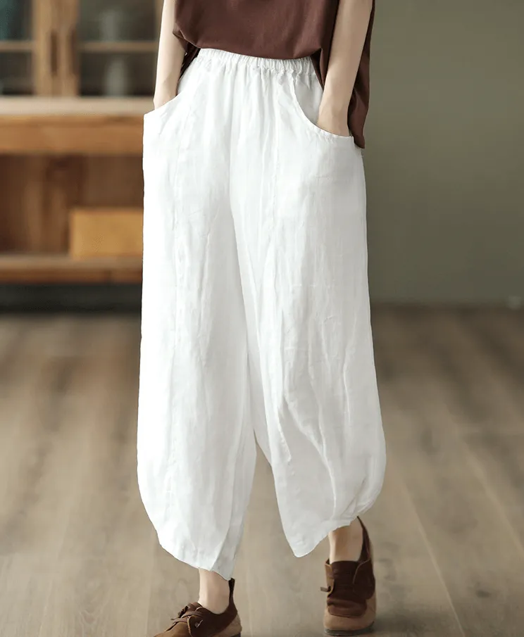 Trendy Look Cozy and Soft Babakud Women Classic Ramie Harem Pants