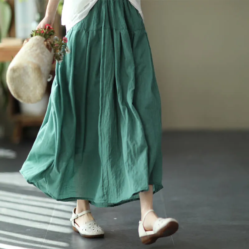 Babakud Women Premium Cotton Linen Long Skirt Texture Shot