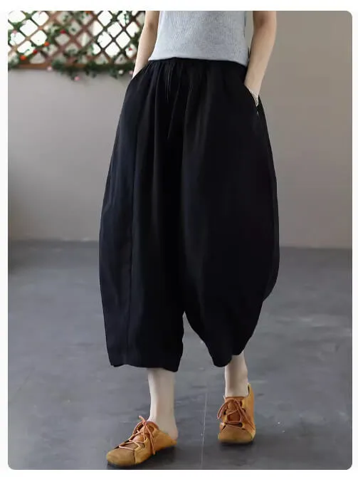 Functional Layers Babakud Women Summer Lightweight Linen Casual Harem Pants