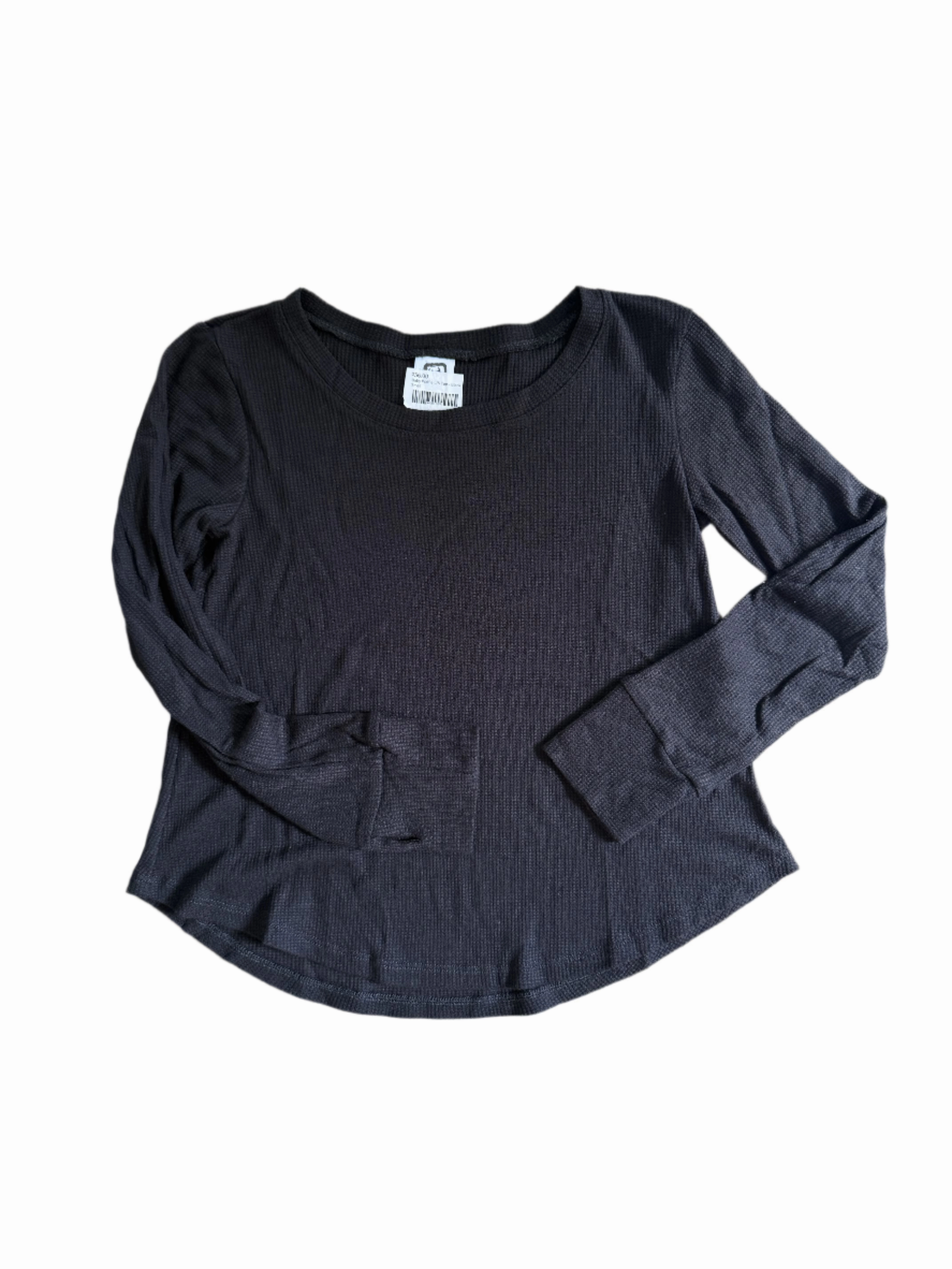 Baby Waffle L/S Top | Black Organza