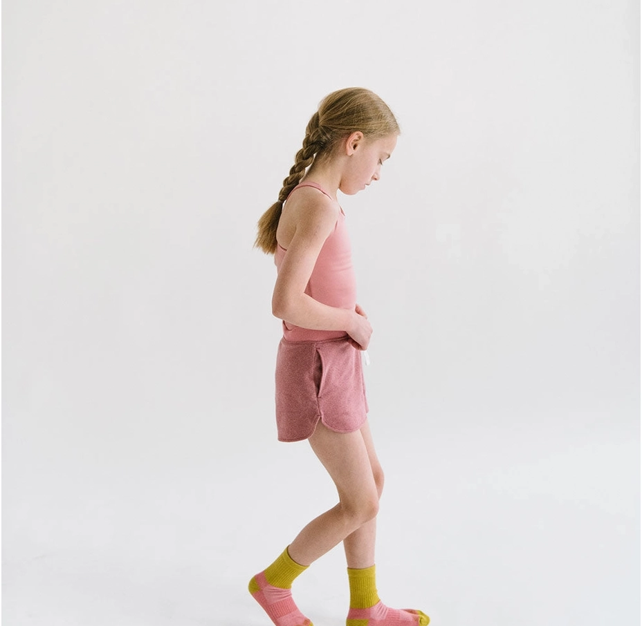 Longline Crop in Rose Sports kids' apparel Striped