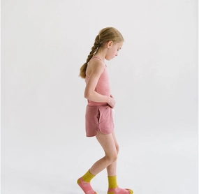 Longline Crop in Rose Sports kids' apparel Striped