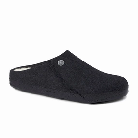Birkenstock Zermatt Slipper (Unisex) - Anthracite Wool/Natural Shearling Guard Path