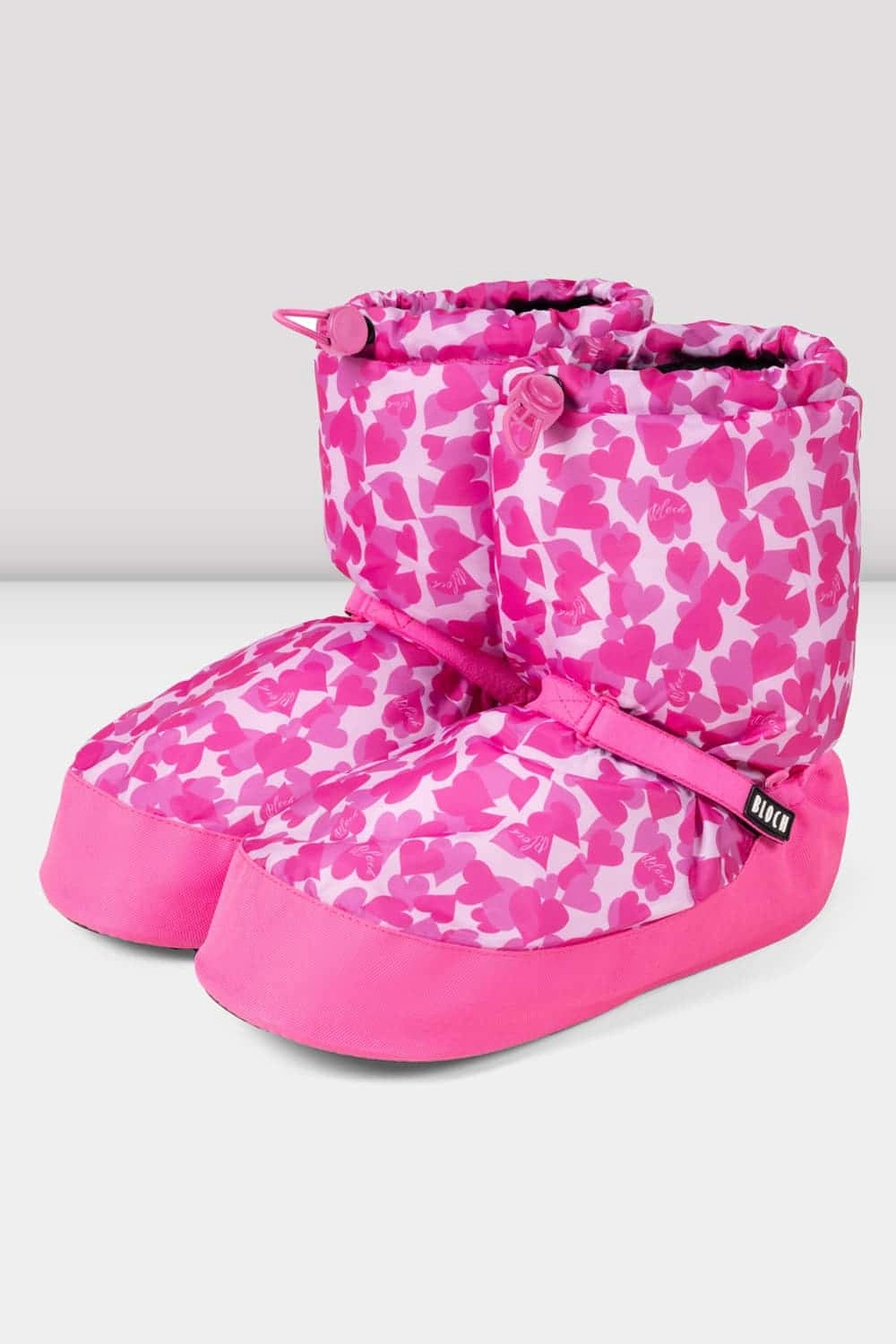 Slip-resistant ease Childrens Confetti Hearts Print Warm Up Booties