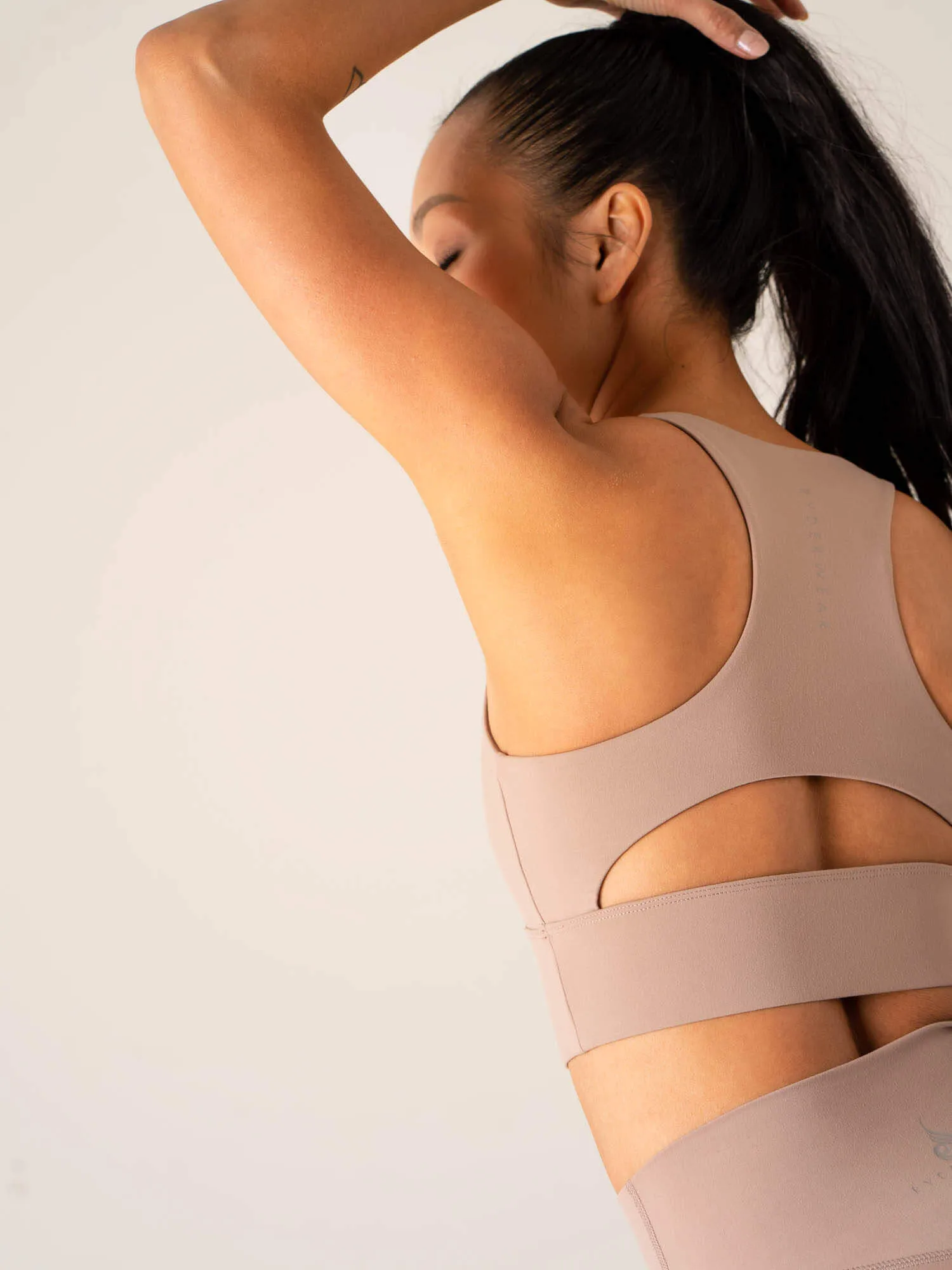 Mesh Fabric Joint Support NKD Arch Sports Bra - Taupe
