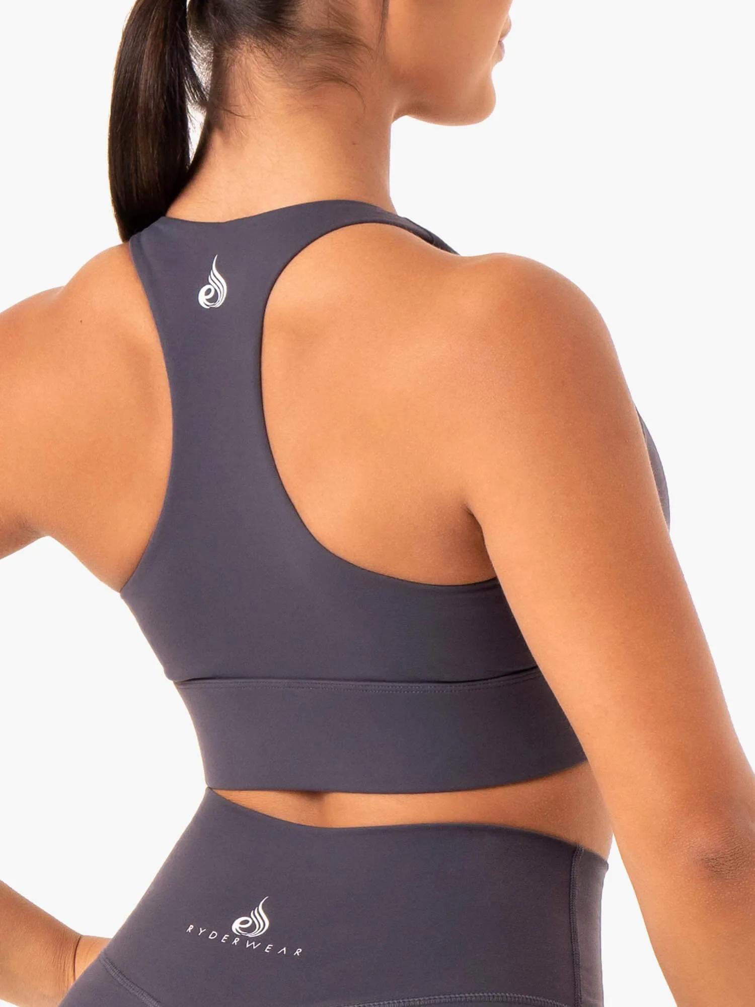 No seams Base Racer Back Sports Bra - Charcoal
