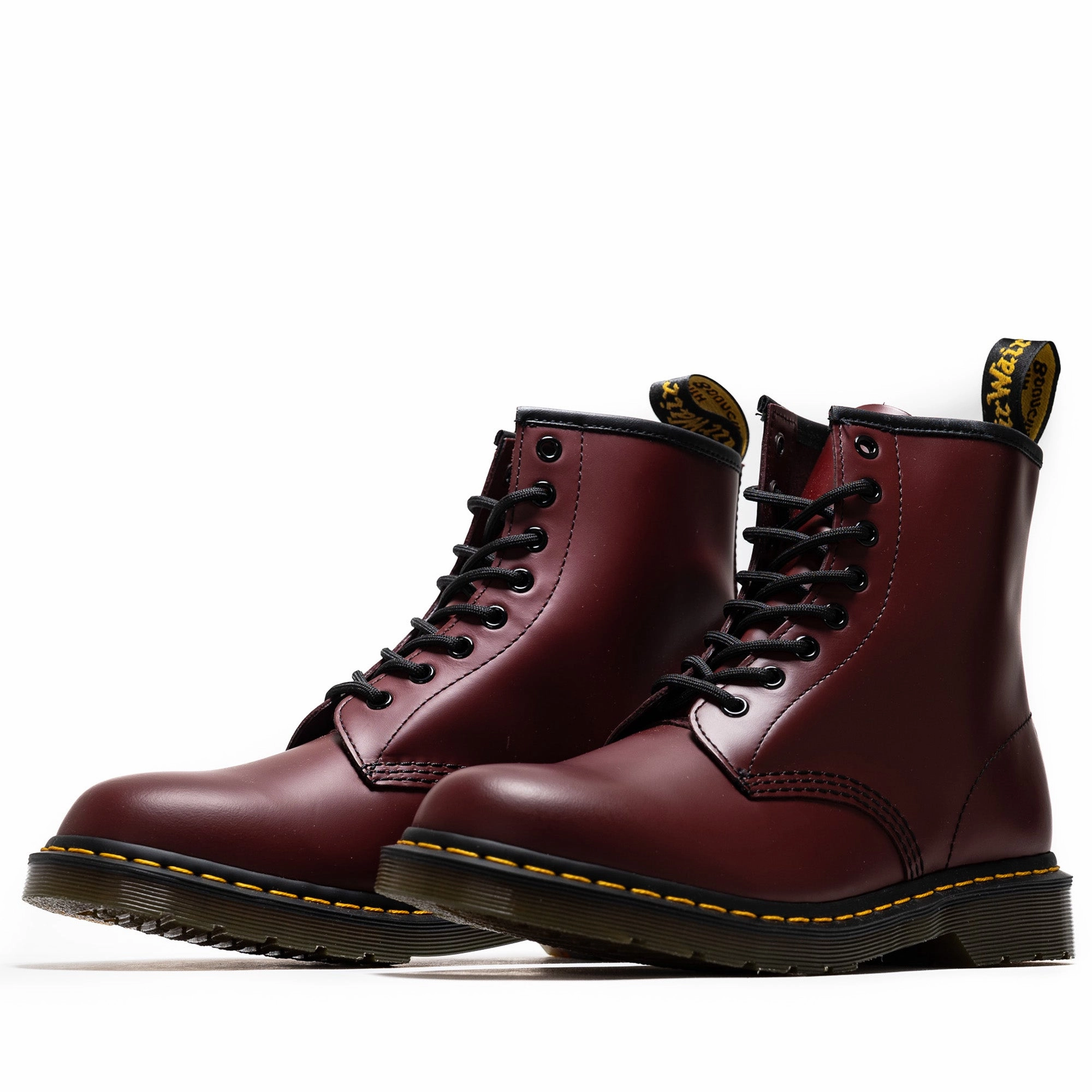 Dr. Martens 1460 Smooth Leather Boot - Cherry Red Toe Power Soft Steps