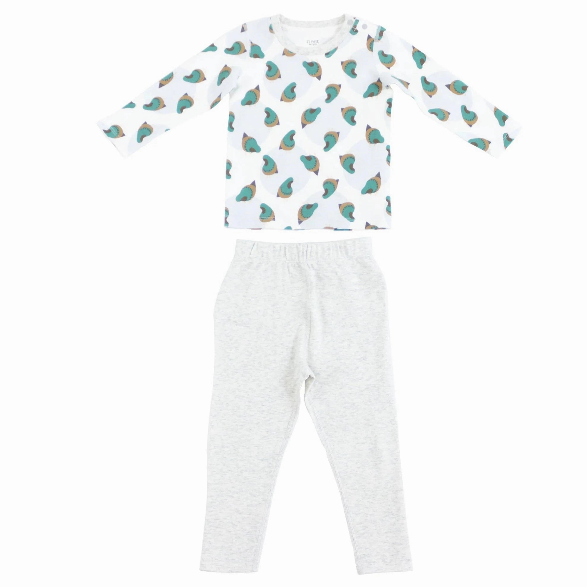 Velvet Nest Designs Kids/Baby Two-Piece Long Sleeve PJ Set (Bamboo Jersey) - A Quail Tale
