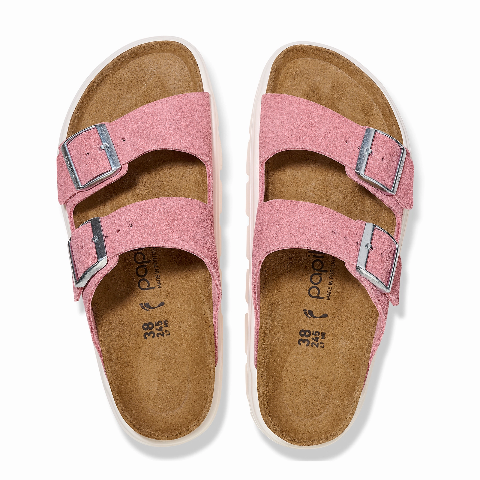 Birkenstock Arizona Chunky Slide Sandal (Women) - Candy Pink Suede Relaxation Shoes Instant Footwear
