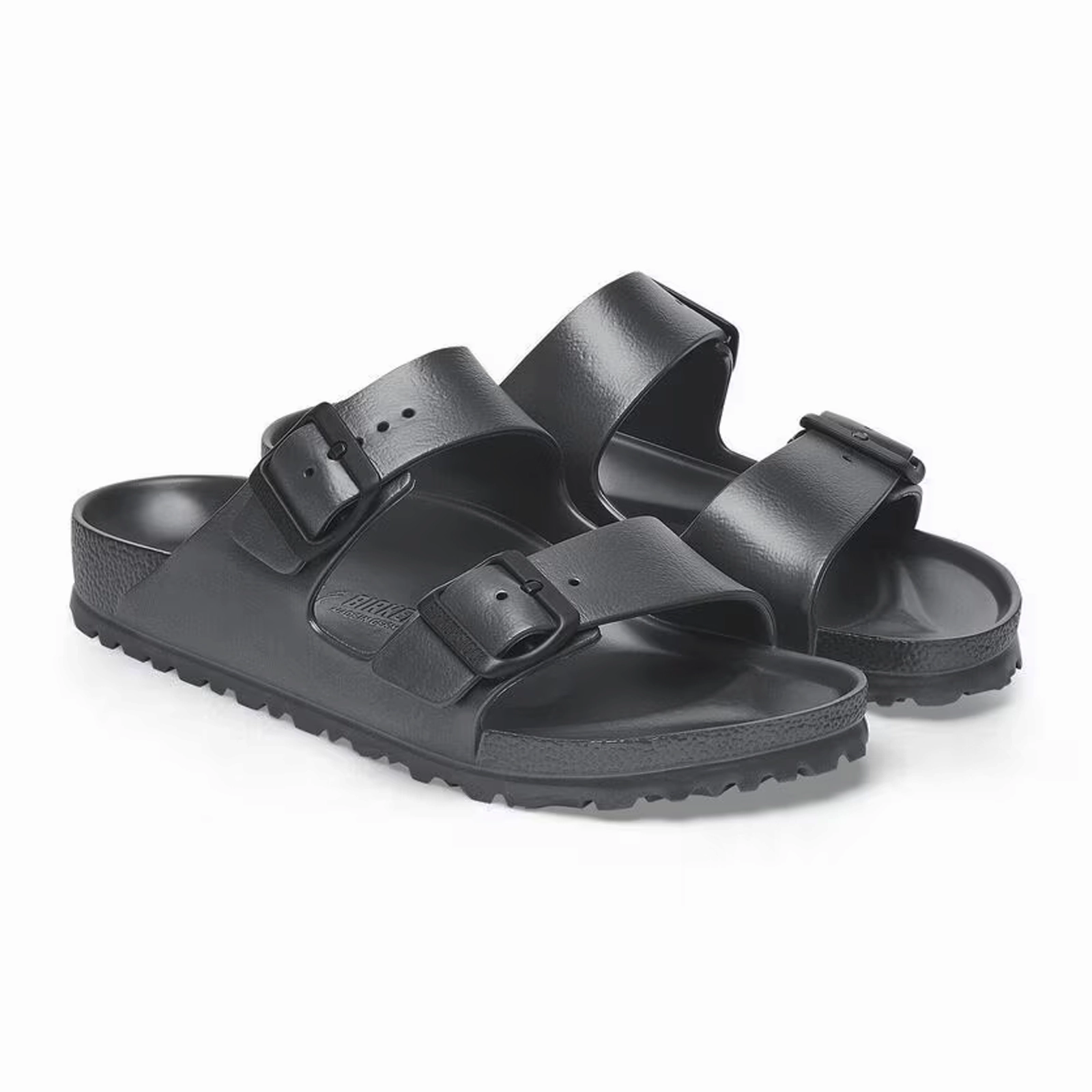 Birkenstock Arizona EVA Slide Sandal (Men) - Metallic Anthracite Temperature Regulating Fabric Quick Step-On