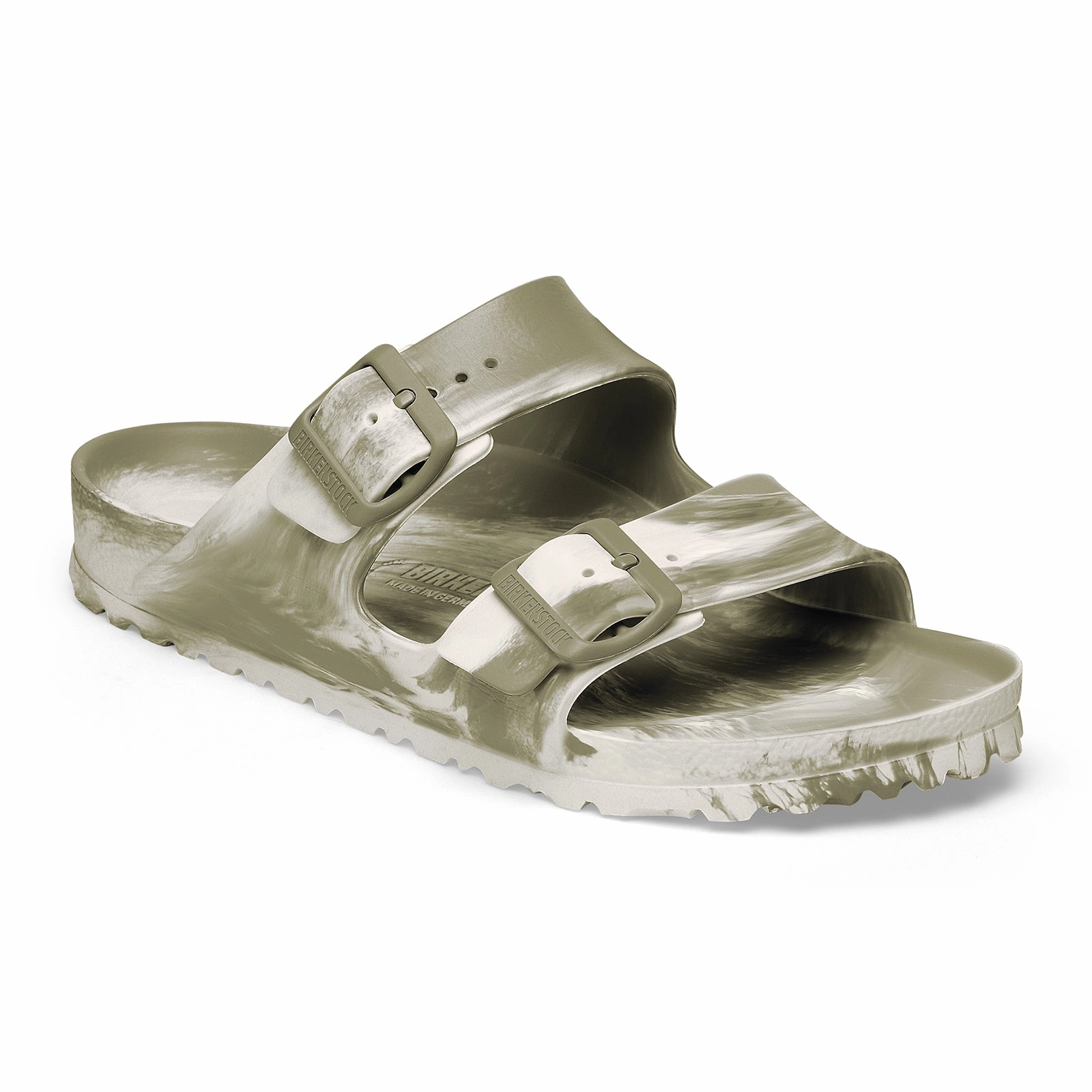 Birkenstock Arizona EVA Slide Sandal (Men) - Multi Khaki/Eggshell Stone Path Soft Sole Shoes