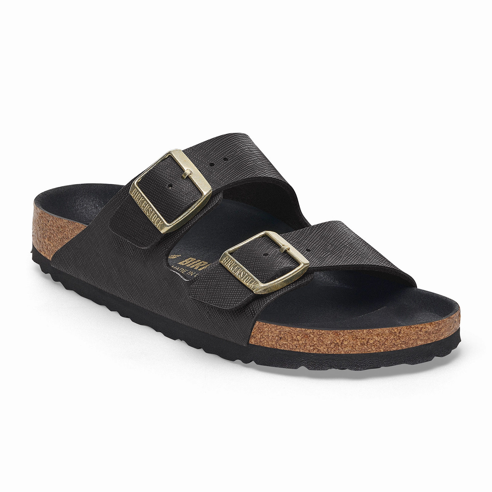 Birkenstock Arizona Slide Sandal (Women) - Saffiano Black Birko-Flor Quick Sandal Wear Streamlined Design