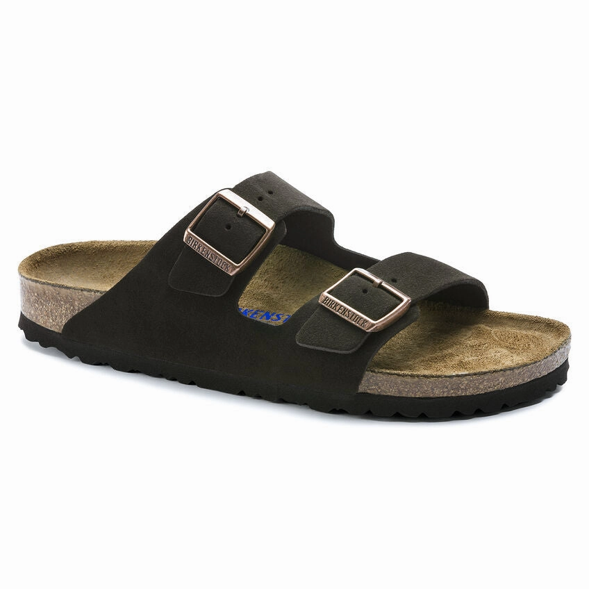 Non Restrictive Toe Cap Running Ready Birkenstock Arizona Soft Footbed Mocha Suede