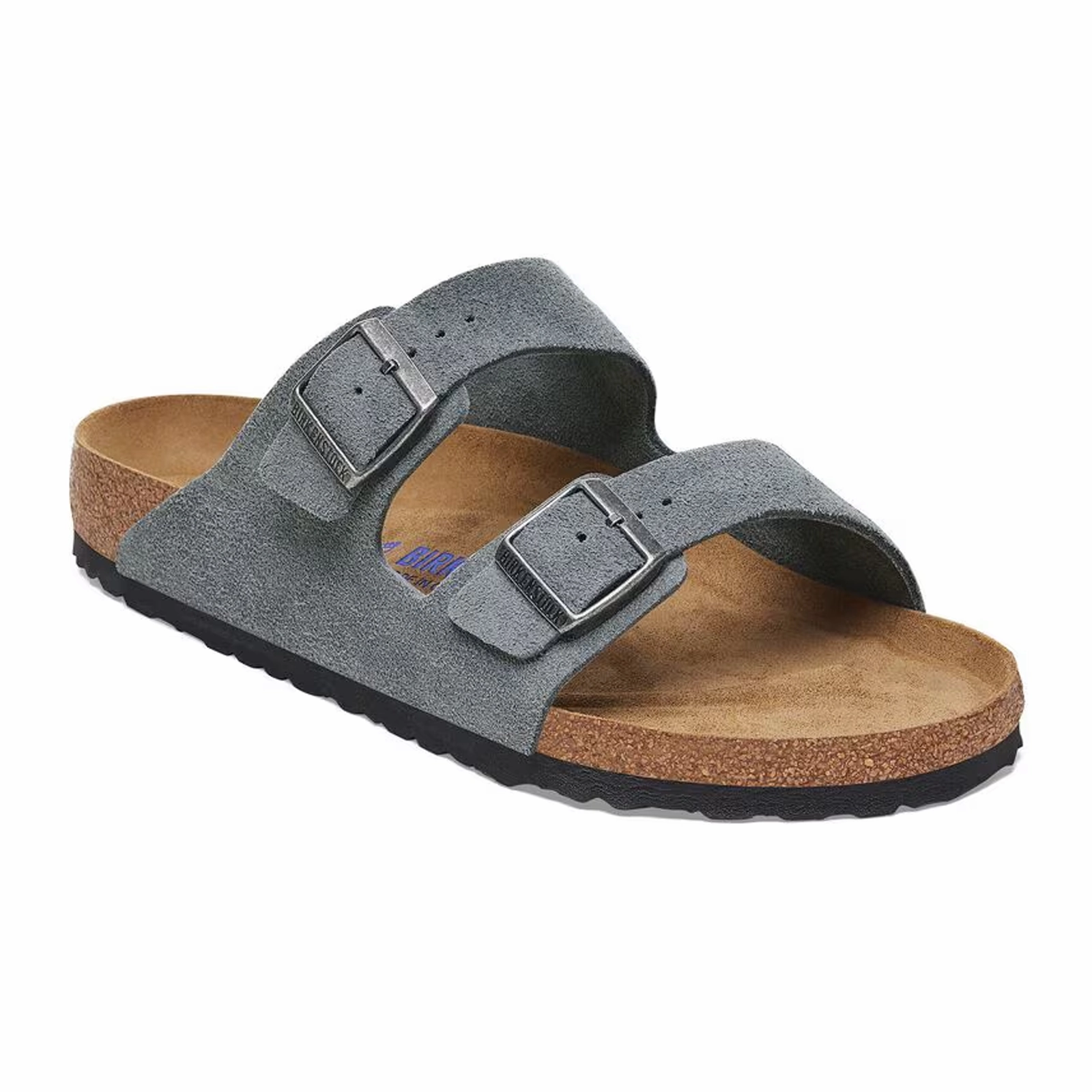 Way Neat Birkenstock Arizona Soft Footbed Slide Sandal (Men) - Basalt Gray Suede