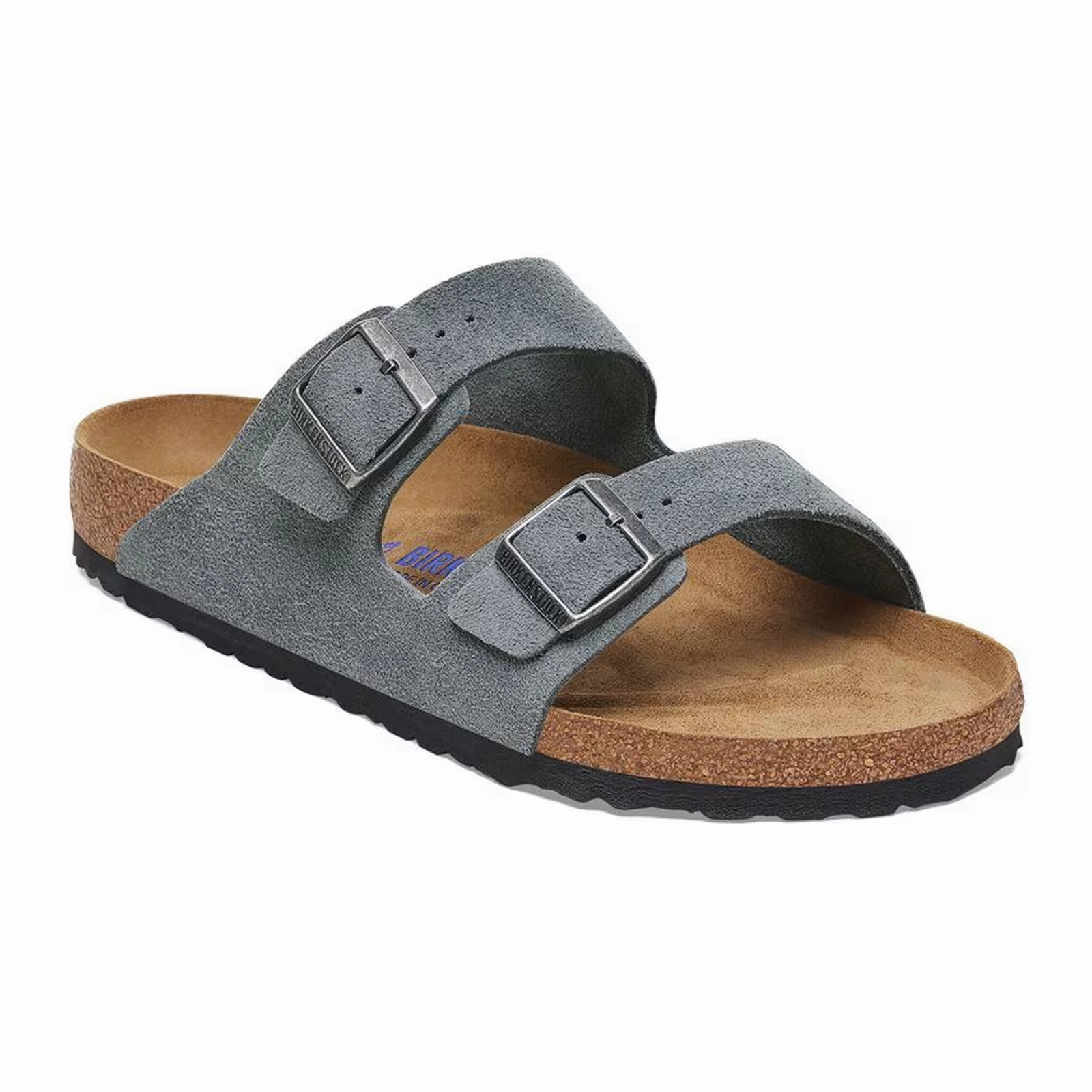 Comfortable Casual Wear Birkenstock Arizona Soft Footbed Slide Sandal (Men) - Basalt Gray Suede