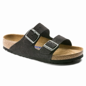 Birkenstock Arizona Soft Footbed Velvet Grey Suede Energy Return Technology running on asphalt shoes