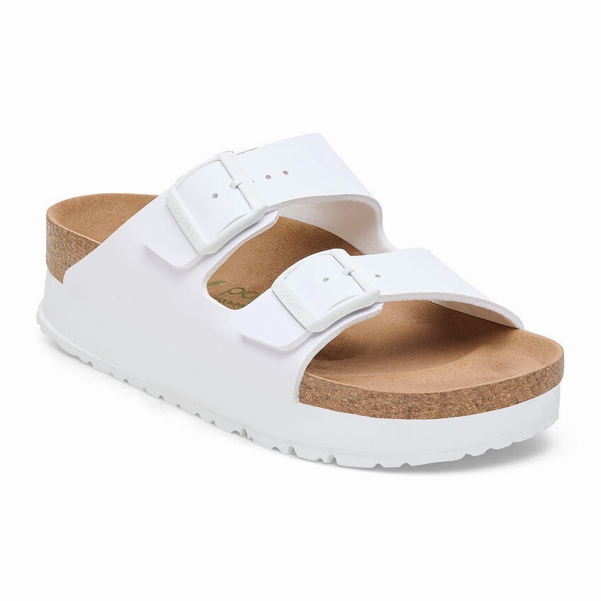 Stretch Engineered Upper Birkenstock Arizona White Flex Platform