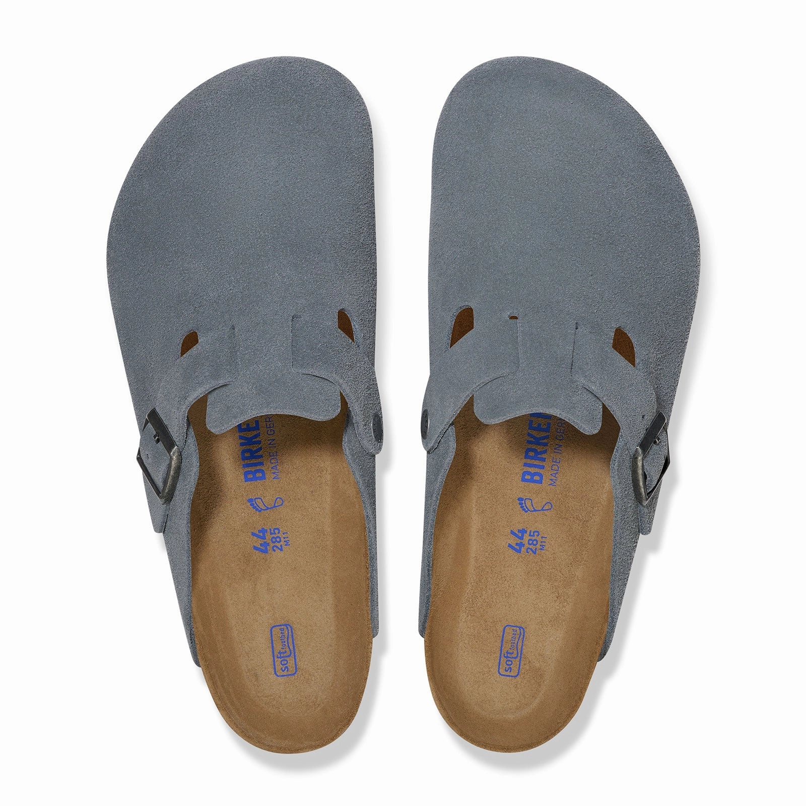 Birkenstock Boston Clog (Men) - Basalt Gray Suede Fit Firm