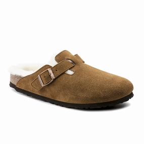 Stylish Design Comfortable All-day Shoes Birkenstock Boston Clog (Women) - Mink Suede/Natural Shearling