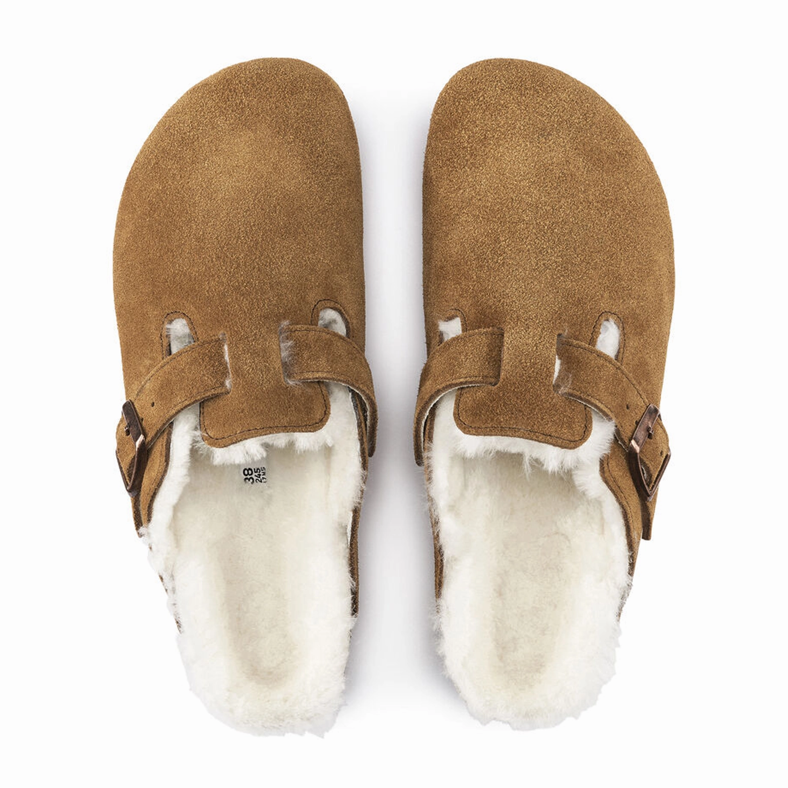 Safe Firm Birkenstock Boston Clog (Women) - Mink Suede/Natural Shearling