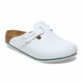Birkenstock Boston Pro Narrow Clog (Women) - White Leather All-day Slip-on Footwear