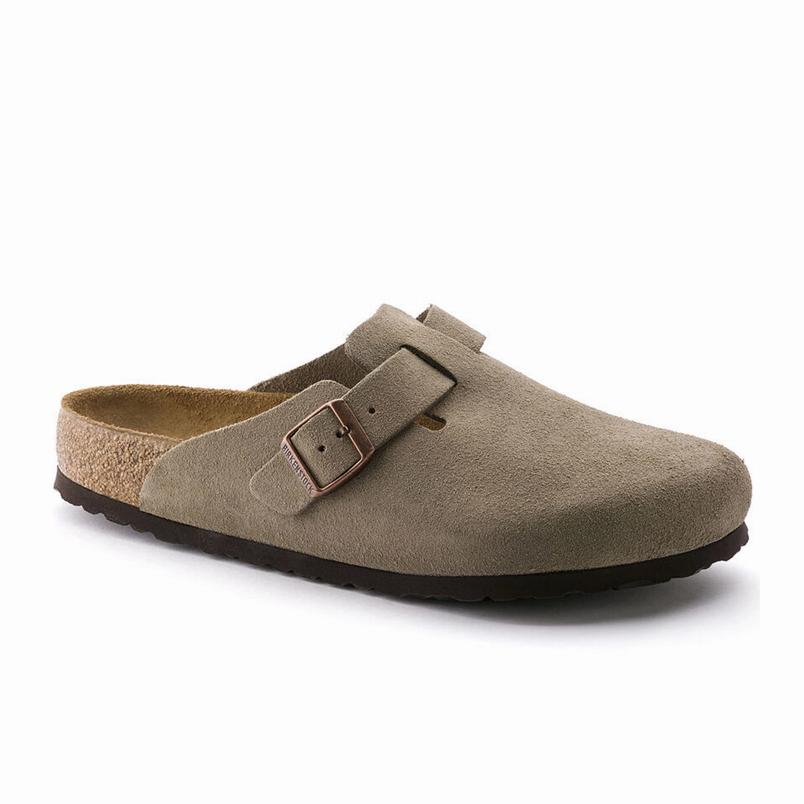 Soft Steps Birkenstock Boston Soft Footbed Clog (Unisex) - Taupe Suede