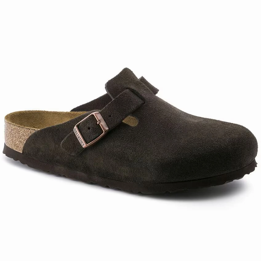 Birkenstock Boston Soft Footbed Mocha Suede Hygroscopic Lining