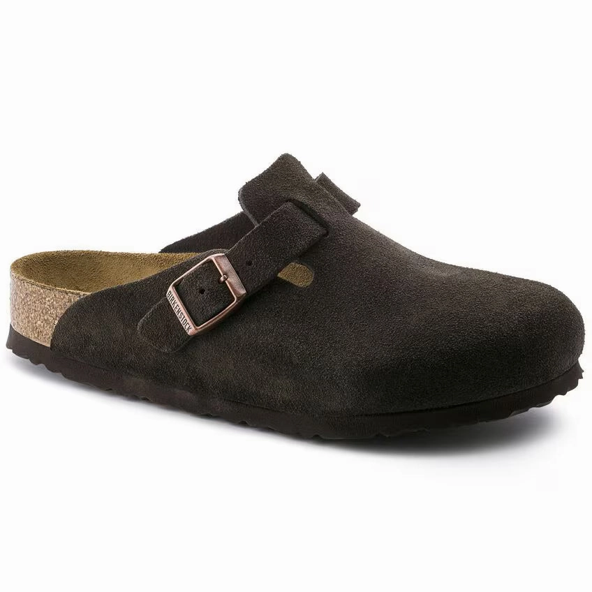 health - conscious Birkenstock Boston Soft Footbed Mocha Suede